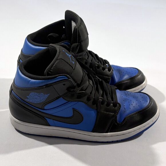Nike Air Jordan 1 Mid Black Royal Blue Basketball Sneaker DQ8426-042 Retro Sz 10